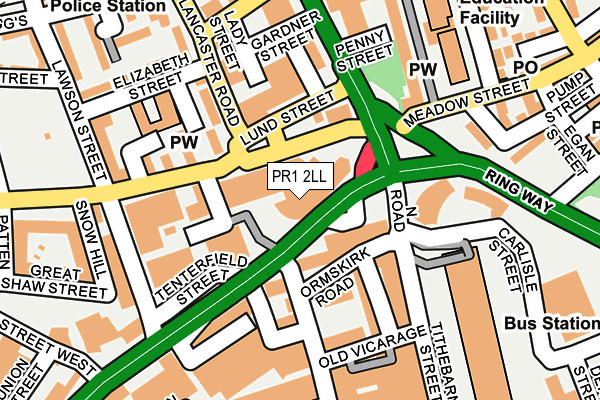 PR1 2LL map - OS OpenMap – Local (Ordnance Survey)