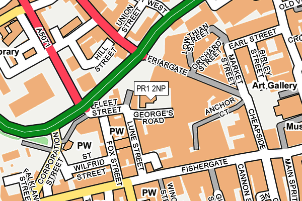 PR1 2NP map - OS OpenMap – Local (Ordnance Survey)