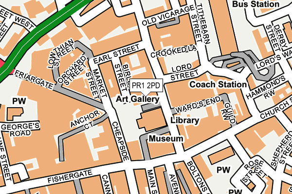 PR1 2PD map - OS OpenMap – Local (Ordnance Survey)