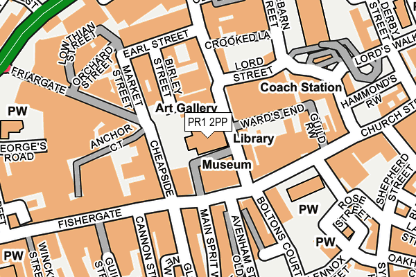 PR1 2PP map - OS OpenMap – Local (Ordnance Survey)