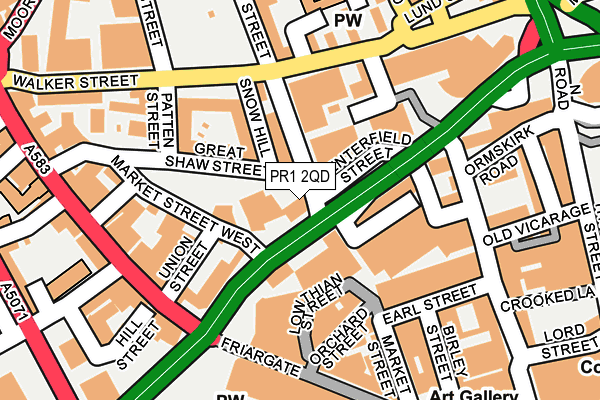 PR1 2QD map - OS OpenMap – Local (Ordnance Survey)