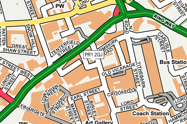 PR1 2QJ map - OS OpenMap – Local (Ordnance Survey)