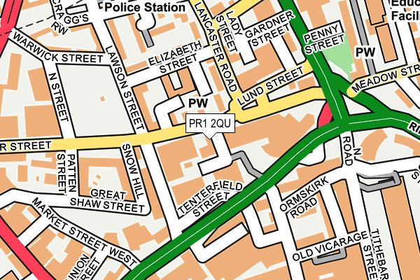 PR1 2QU map - OS OpenMap – Local (Ordnance Survey)