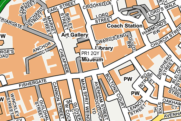 PR1 2QY map - OS OpenMap – Local (Ordnance Survey)