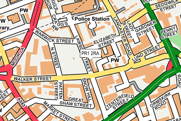 PR1 2RA map - OS OpenMap – Local (Ordnance Survey)