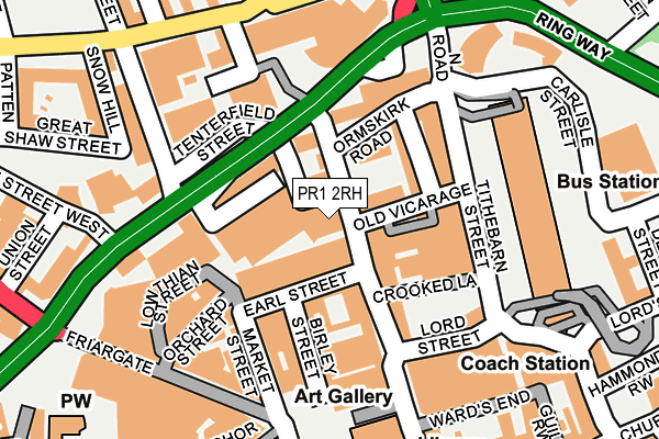 PR1 2RH map - OS OpenMap – Local (Ordnance Survey)