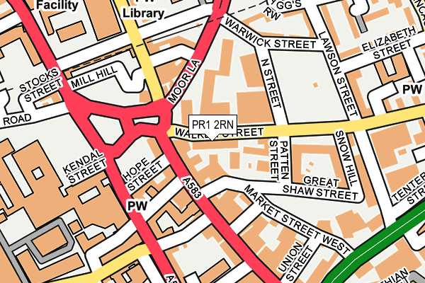PR1 2RN map - OS OpenMap – Local (Ordnance Survey)