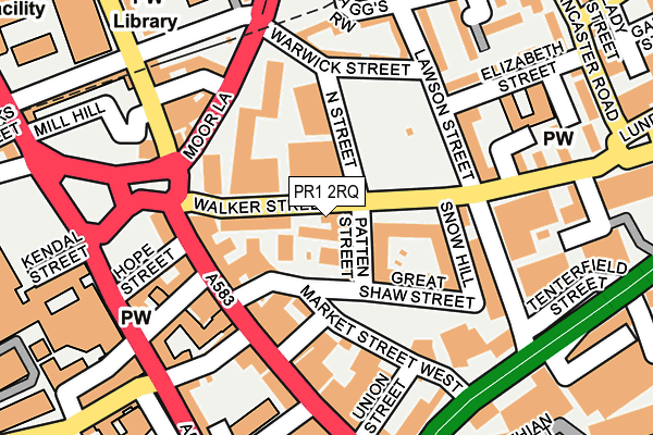 PR1 2RQ map - OS OpenMap – Local (Ordnance Survey)