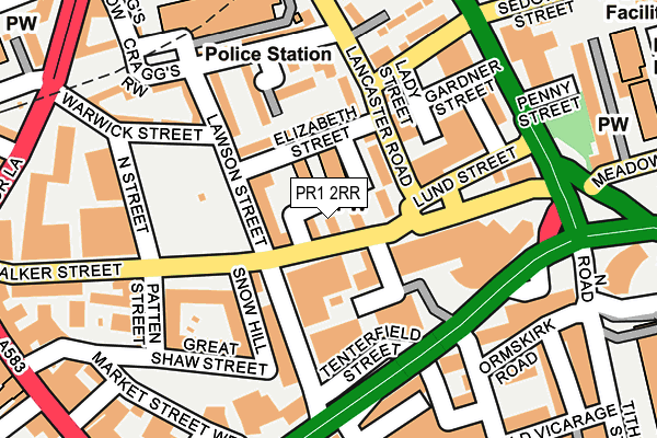 PR1 2RR map - OS OpenMap – Local (Ordnance Survey)