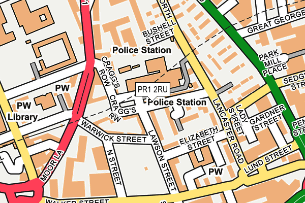 PR1 2RU map - OS OpenMap – Local (Ordnance Survey)