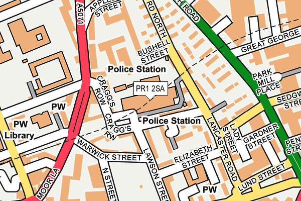 PR1 2SA map - OS OpenMap – Local (Ordnance Survey)