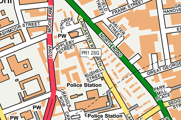 PR1 2SQ map - OS OpenMap – Local (Ordnance Survey)