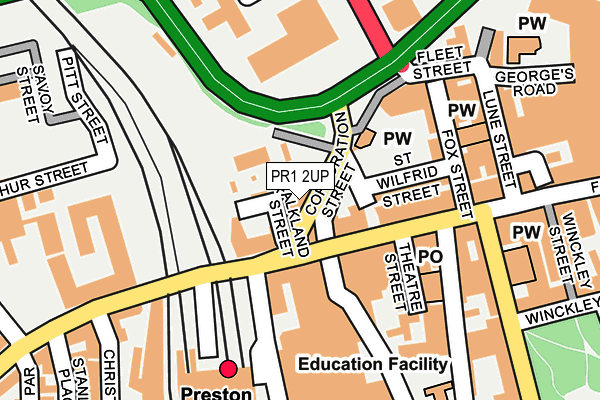 PR1 2UP map - OS OpenMap – Local (Ordnance Survey)