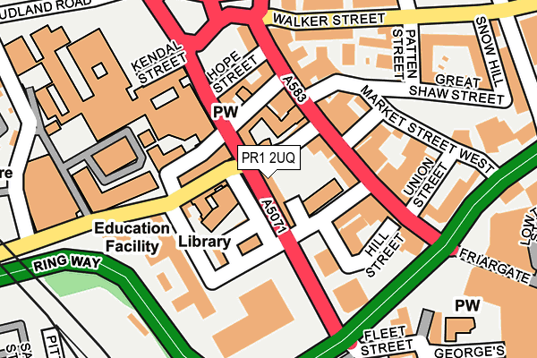 PR1 2UQ map - OS OpenMap – Local (Ordnance Survey)
