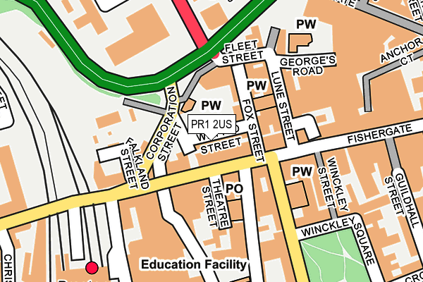 PR1 2US map - OS OpenMap – Local (Ordnance Survey)