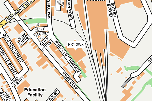 PR1 2WX map - OS OpenMap – Local (Ordnance Survey)