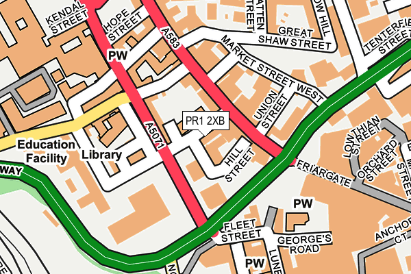 PR1 2XB map - OS OpenMap – Local (Ordnance Survey)