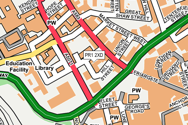 PR1 2XD map - OS OpenMap – Local (Ordnance Survey)