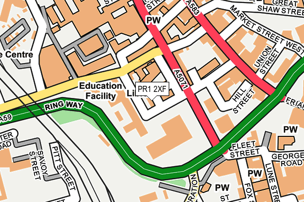 PR1 2XF map - OS OpenMap – Local (Ordnance Survey)