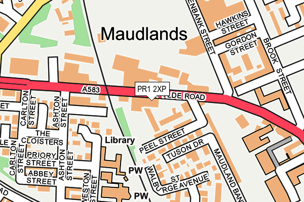 PR1 2XP map - OS OpenMap – Local (Ordnance Survey)