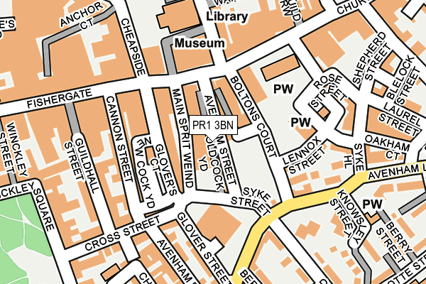 PR1 3BN map - OS OpenMap – Local (Ordnance Survey)