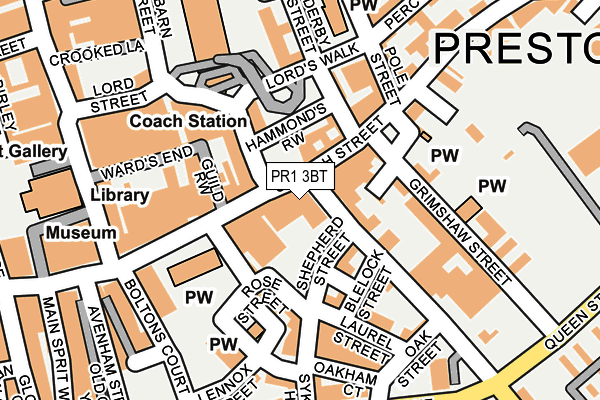 PR1 3BT map - OS OpenMap – Local (Ordnance Survey)