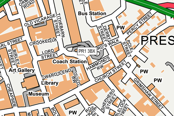 PR1 3BX map - OS OpenMap – Local (Ordnance Survey)