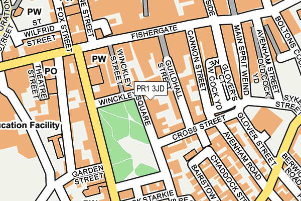 PR1 3JD map - OS OpenMap – Local (Ordnance Survey)