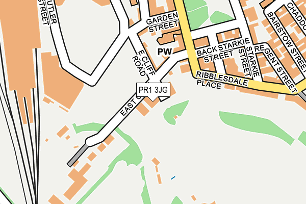 PR1 3JG map - OS OpenMap – Local (Ordnance Survey)
