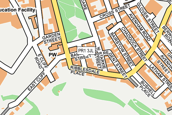 PR1 3JL map - OS OpenMap – Local (Ordnance Survey)