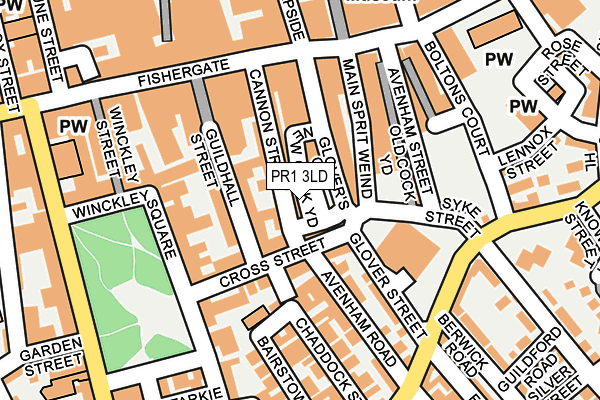 PR1 3LD map - OS OpenMap – Local (Ordnance Survey)