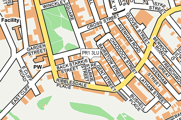 PR1 3LU map - OS OpenMap – Local (Ordnance Survey)