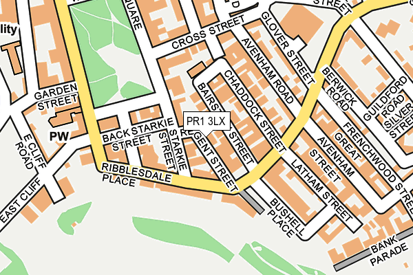 PR1 3LX map - OS OpenMap – Local (Ordnance Survey)