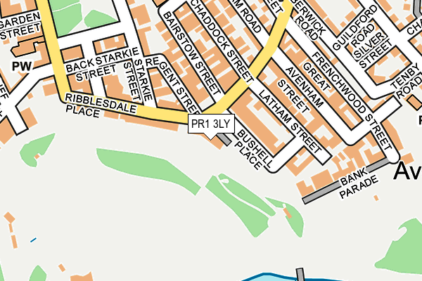 PR1 3LY map - OS OpenMap – Local (Ordnance Survey)