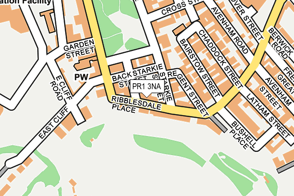 PR1 3NA map - OS OpenMap – Local (Ordnance Survey)