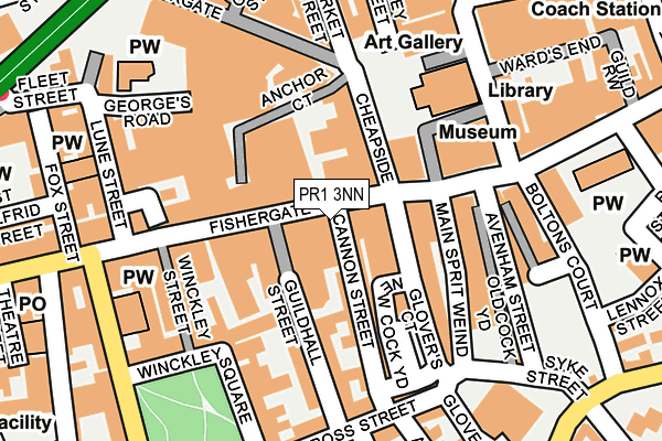 PR1 3NN map - OS OpenMap – Local (Ordnance Survey)