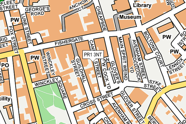 PR1 3NT map - OS OpenMap – Local (Ordnance Survey)