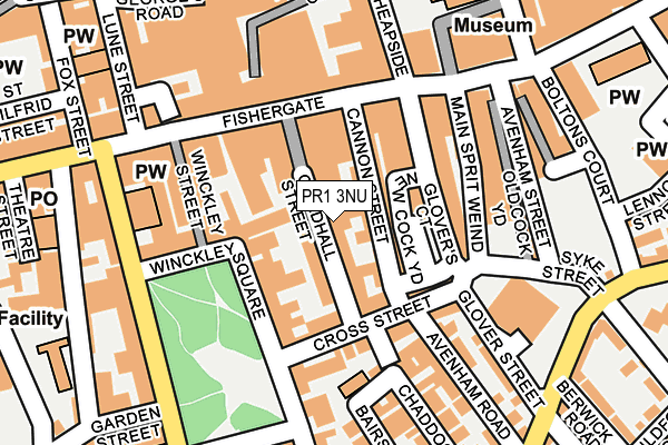 PR1 3NU map - OS OpenMap – Local (Ordnance Survey)