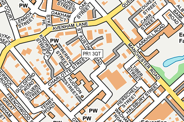 PR1 3QT map - OS OpenMap – Local (Ordnance Survey)