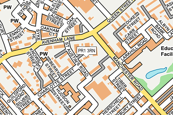 PR1 3RN map - OS OpenMap – Local (Ordnance Survey)