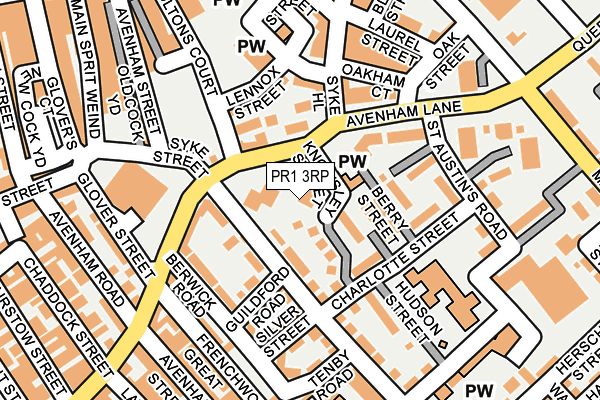 PR1 3RP map - OS OpenMap – Local (Ordnance Survey)