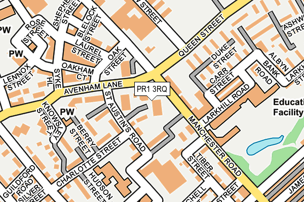 PR1 3RQ map - OS OpenMap – Local (Ordnance Survey)