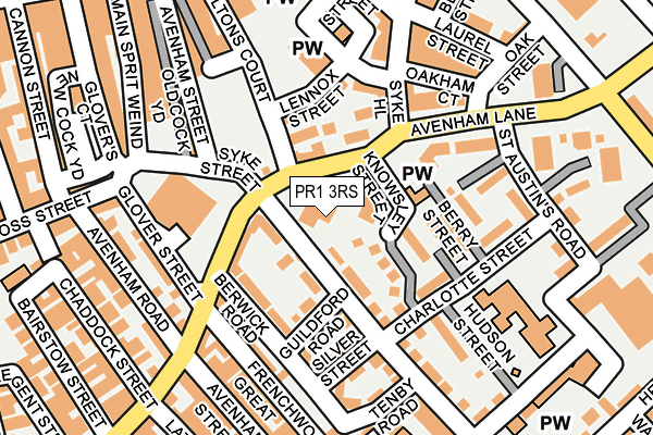 PR1 3RS map - OS OpenMap – Local (Ordnance Survey)