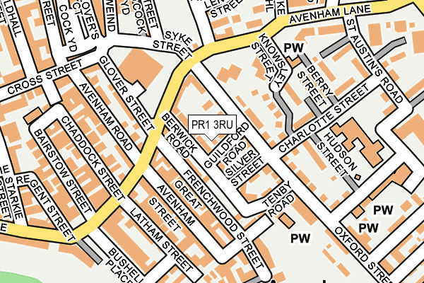 PR1 3RU map - OS OpenMap – Local (Ordnance Survey)