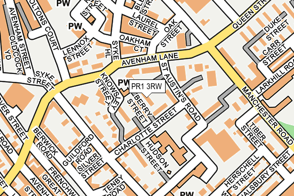 PR1 3RW map - OS OpenMap – Local (Ordnance Survey)