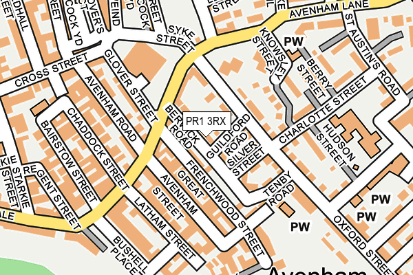 PR1 3RX map - OS OpenMap – Local (Ordnance Survey)
