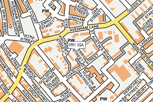 PR1 3SA map - OS OpenMap – Local (Ordnance Survey)