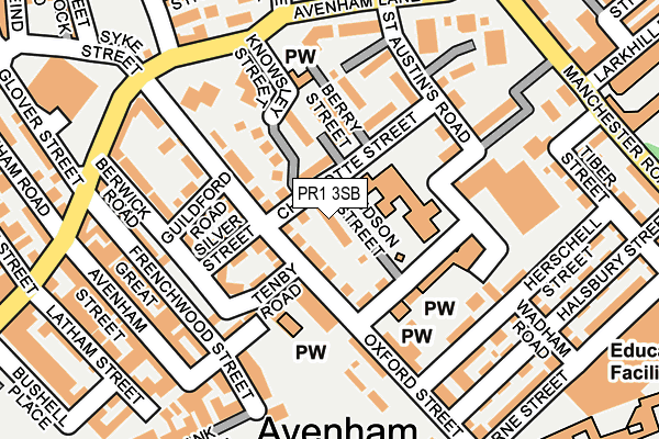 PR1 3SB map - OS OpenMap – Local (Ordnance Survey)