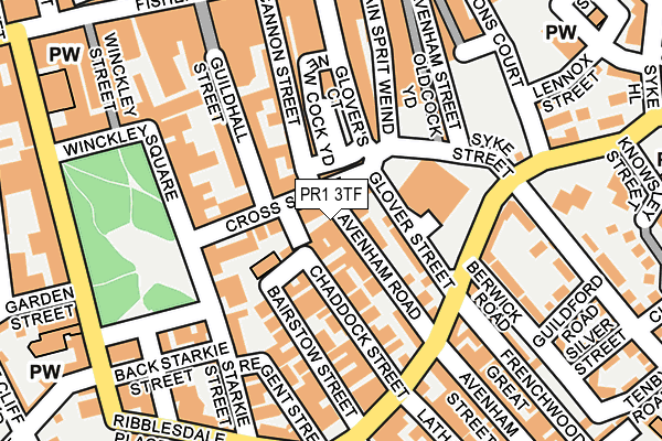 PR1 3TF map - OS OpenMap – Local (Ordnance Survey)