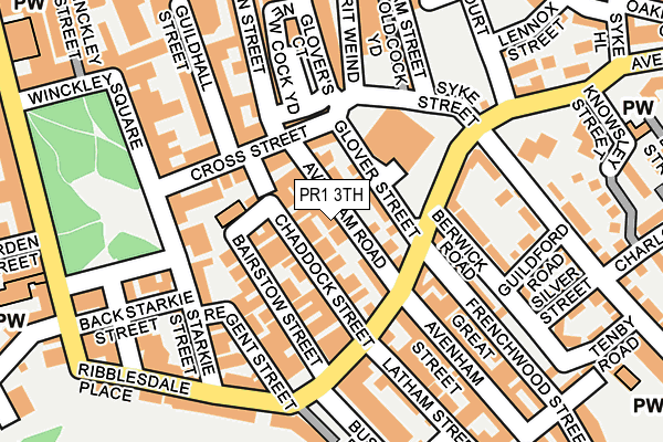 PR1 3TH map - OS OpenMap – Local (Ordnance Survey)